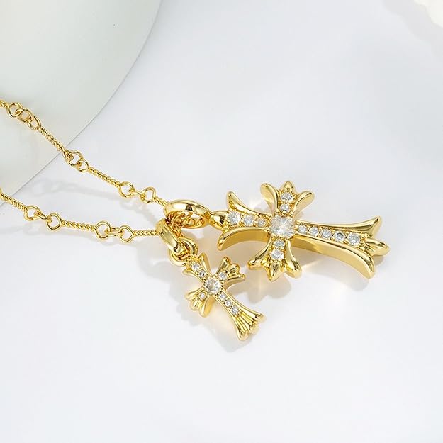 Double Cross Necklace