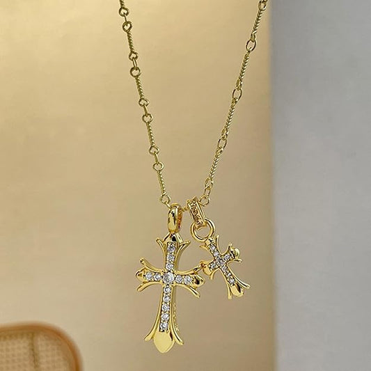 Double Cross Necklace
