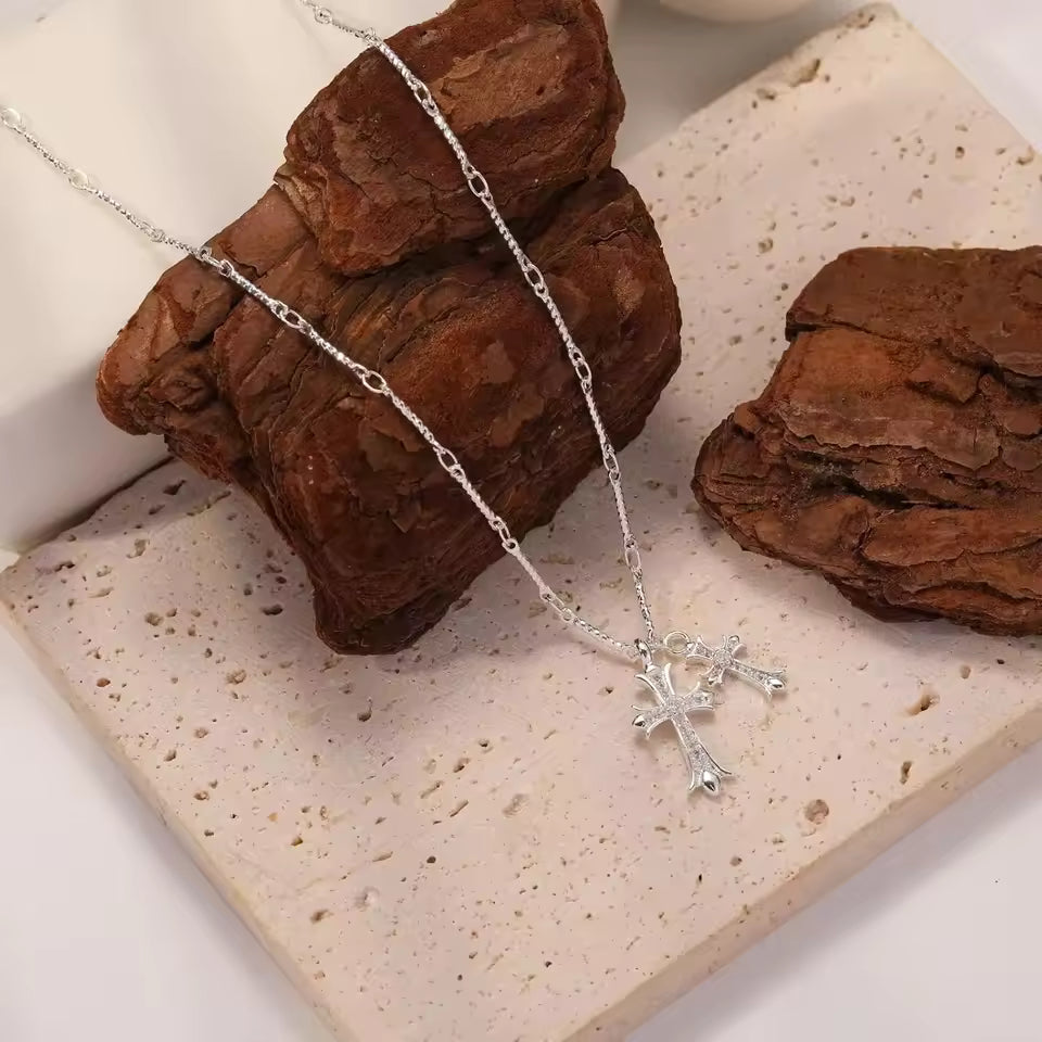 Double Cross Necklace